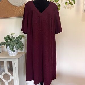 NWT Avenue Rich Wine Midi Dress with beautiful detail